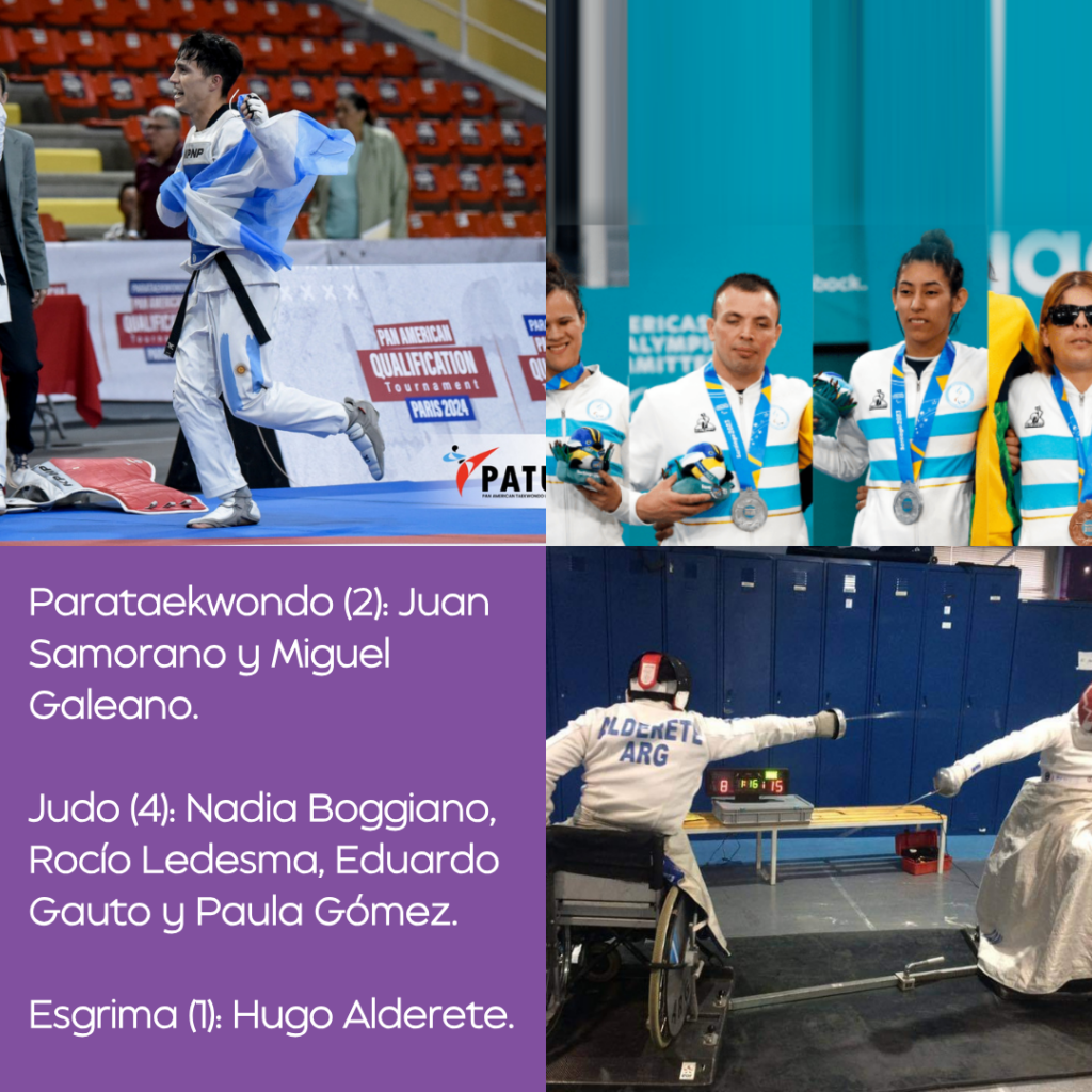 Imgenes de los deportistas de parataekwondo, Judo y Esgrima