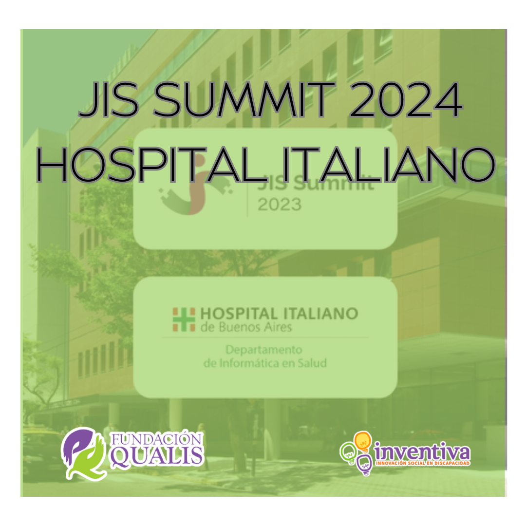 JIS Summit del Hospital Italiano. Detrás imagen del evento